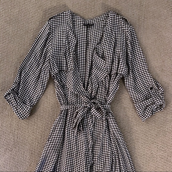 Discovery Gingham Thin Flowy Jacket With Tie - Picture 2 of 8